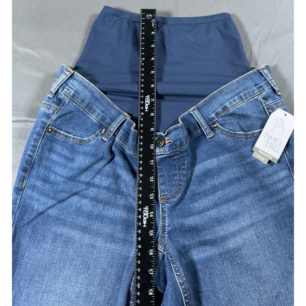 Time and Tru Womens Maternity Straight Leg Jeans‎ Blue Medium Wash Small 4-6 NWT - Picture 9 of 12